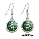 NHL Minnesota Wild Logo Novelty Dangling Drop Charm Earrings