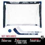 Franklin Sports NHL Toronto Maple Leafs Mini Hockey Set - Kids Indoor Knee Hockey Goal, Ball, + 2 Mini Hockey Stick Combo Set - Youth NHL Team Indoor Toy Knee Hockey Sets - NHL Official - Ages 3+