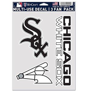 MLB Chicago White Sox Decal Multi Use Fan 3 Pack, Team Colors, One Size