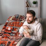 KETBLNB Team Color Gifts for Men Women, Football Fans Flannel Blanket, Team Color Gifts Ideas for Men Women Throw Blanket 60"x50"
