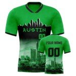 2024 Soccer Jersey Custom City Night Skyline Shirts for Soccer Fans Gifts-Men, Women, Youth-Personalized Name Numbers Green