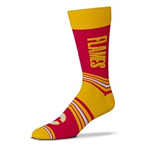 For Bare Feet NHL Calgary Flames Unisex Go Team Dress Sock Team Color OSFM