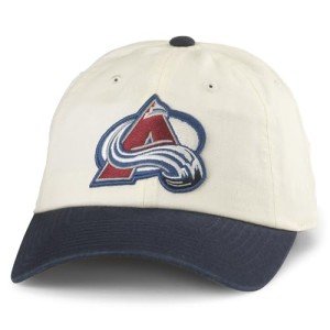 AMERICAN NEEDLE Colorado Avalanche NHL Blue Line Adjustable Snapback Baseball Hat, Ivory/Navy (EM004A-COA-INVY)