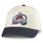 AMERICAN NEEDLE Colorado Avalanche NHL Blue Line Adjustable Snapback Baseball Hat, Ivory/Navy (EM004A-COA-INVY)