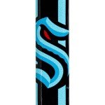 Franklin Sports NHL Seattle Kraken Street Hockey Stick - NHL Team Jr. 48" Junior Left Handed Street Hockey Stick - Fused Wood Shaft + ABS Blade - Righty