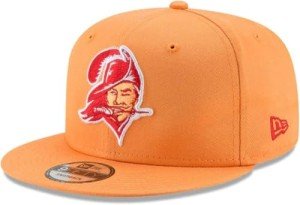 New Era NFL 9FIFTY Throwback Logo Adjustable Snapback Hat Cap One Size Fits All (Tampa Bay Buccaneers - Orange)