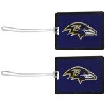 NFL Baltimore Ravens Vinyl Luggage Tag, 2pk, Purple