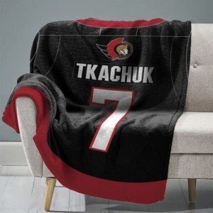 Sleep Squad Ottawa Senators Brady Tkachuk 60 x 80 Raschel Plush Blanket an NHL Throw