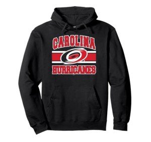 Carolina Hurricanes Stripe Black Officially Licensed Pullover Hoodie
