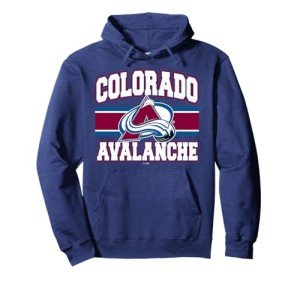 Colorado Avalanche Stripe Navy Officially Licensed Pullover Hoodie