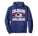 Colorado Avalanche Stripe Navy Officially Licensed Pullover Hoodie