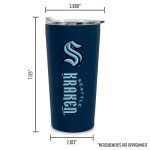 Rico Industries NHL Hockey Seattle Kraken 18oz Soft Touch, Easy Grip Tumbler