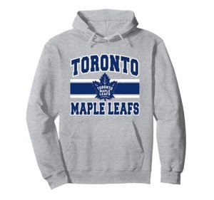Toronto Maple Leafs Stripe Gray Officially Licensed Pullover Hoodie