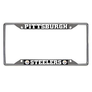FANMATS 17212 Pittsburgh Steelers Chrome Metal License Plate Frame, Team Colors, 6.25in x 12.25in