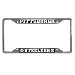 FANMATS 17212 Pittsburgh Steelers Chrome Metal License Plate Frame, Team Colors, 6.25in x 12.25in
