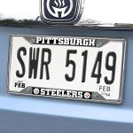 FANMATS 17212 Pittsburgh Steelers Chrome Metal License Plate Frame, Team Colors, 6.25in x 12.25in