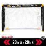 Franklin Sports unisex teen Franklin Sports Pittsburgh Penguins Mini Hockey Set Knee Hockey Goal Ball 2 Hockey Stick Combo, Pittsburgh Penguins, 28 x 20 12 US