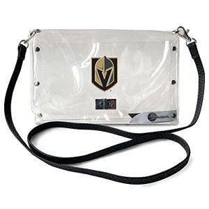 Littlearth Vegas Golden Knights NHL Clear Envelope Purse with Black Fashion Strap