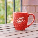 Rico Industries NHL Hockey Carolina Hurricanes Red 16 oz Team Color Laser Engraved Speckled Ceramic Coffee Mug