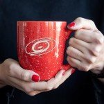 Rico Industries NHL Hockey Carolina Hurricanes Red 16 oz Team Color Laser Engraved Speckled Ceramic Coffee Mug