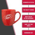 Rico Industries NHL Hockey Carolina Hurricanes Red 16 oz Team Color Laser Engraved Speckled Ceramic Coffee Mug