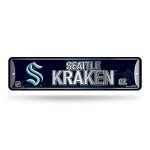 Rico Industries NHL Hockey Seattle Kraken Metal Street Sign 4" x 15" Home Décor - Bedroom - Office - Man Cave