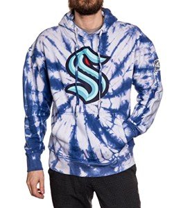 Calhoun NHL Surf & Skate Unisex Spiral Tie Dye Ultra-Soft Pullover Hoodie – The Sunset Collection (Seattle Kraken, Large)