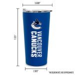 Rico Industries NHL Hockey Vancouver Canucks 18oz Soft Touch, Easy Grip Tumbler
