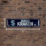 Rico Industries NHL Hockey Seattle Kraken Metal Street Sign 4" x 15" Home Décor - Bedroom - Office - Man Cave