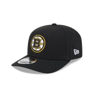 New Era NHL 9SEVENTY Stretch-Snap Adjustable Snapback Hat Cap One Size (US, Alpha, One Size, Boston Bruins - Black)