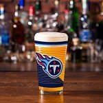 Rico Industries NFL Football Tennessee Titans 16 oz Pint Glasses with Digitally Printed Logo, Practical Set of 2 Classic Drinking Glasses, for Fans, Dishwasher Safe