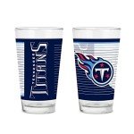 Rico Industries NFL Football Tennessee Titans 16 oz Pint Glasses with Digitally Printed Logo, Practical Set of 2 Classic Drinking Glasses, for Fans, Dishwasher Safe