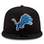 New Era NFL 9FIFTY Team Color Adjustable Snapback Hat Cap - One Size (US, Alpha, One Size, Detroit Lions - Black)