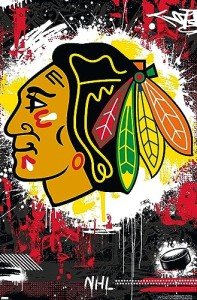 Trends International NHL Chicago Blackhawks - Maximalist Logo 23 Wall Poster, 34L x 22.4W, Unframed Version