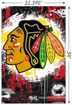 Trends International NHL Chicago Blackhawks - Maximalist Logo 23 Wall Poster, 34L x 22.4W, Unframed Version