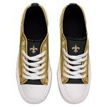 FOCO New Orleans Saints NFL Womens Glitter Low Top Canvas Shoes - 8