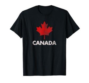 Vintage Retro Canadian Maple Leaf Canada Flag T-Shirt