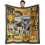 LKETAZC City Blanket Throws Football Style Blanket Comfortable Sports Blankets Flannel for Gifts Bed Sofa Couch Living Room 62" x52"