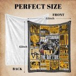 LKETAZC City Blanket Throws Football Style Blanket Comfortable Sports Blankets Flannel for Gifts Bed Sofa Couch Living Room 62" x52"
