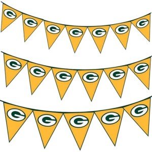 Green Bay Packers Green & Yellow Plastic Pennant Banner - 12' (Pack Of 1) - Ideal For Game Day Celebrations