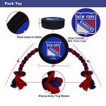 Pets First NHL New York Rangers Puck Toy for Dogs & Cats. Play Hockey with Your Pet with This Licensed Dog Tough Toy Reward!