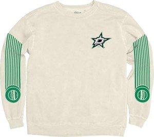 Blue 84 Standard NHL Officially Licensed Crewneck Sweatshirt Ringspun Ivory Sleeveshot