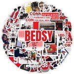 50 Piece Ice Hokey Stickers Bedsy Stickers Chicago Black Hawk Stickers NNHL Stickers Waterproof Vinyl Laptop Water Bottle Luggage Decal for Teen boy