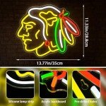 Chicago Hockey Neon Sign,Blackhawk LED Sign,Ice Hockey team Decor,Chicago Decor,Ice Hockey Neon Sign,Blackhawk Fans,Blackhawk Team Gifts,Hockey Gifts for Chicago Fans,Ice Hockey Fans(ZKXD204)