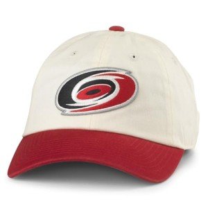 AMERICAN NEEDLE Carolina Hurricanes NHL Blue Line Adjustable Snapback Baseball Hat, Ivory/Red (EM004A-CAH-IRED)
