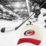 AMERICAN NEEDLE Carolina Hurricanes NHL Blue Line Adjustable Snapback Baseball Hat, Ivory/Red (EM004A-CAH-IRED)