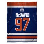 Sleep Squad Edmonton Oilers Connor McDavid 60 x 80 Raschel Plush Blanket an NHL Throw
