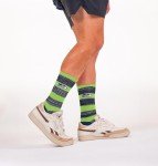 For Bare Feet NFL SEATTLE SEAHAWKS RMC Multi Stripe Crew Sock Team Color Large