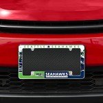 Rico Industries NFL Seattle Seahawks Primary 12" x 6" Chrome All Over Automotive License Plate Frame for Car/Truck/SUV