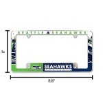 Rico Industries NFL Seattle Seahawks Primary 12" x 6" Chrome All Over Automotive License Plate Frame for Car/Truck/SUV